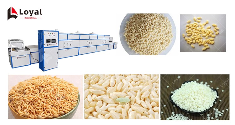 Puffed Rice Microwave Drying Machine