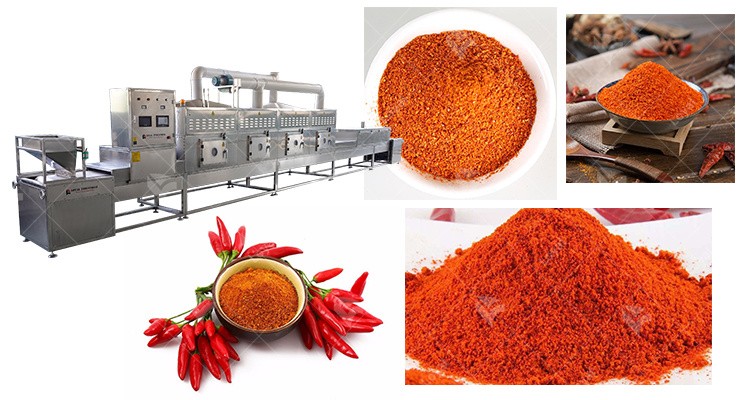 Microwave Paprika Merken Powder Sterilizer Spices Powder Sterilization Machine