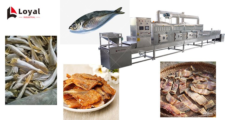 Automatic Tunnel Type Microwave Food Dehydrator Fish Drying Machine